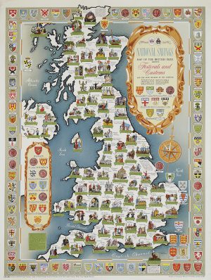 A National Savings map of the British Isles showing festivals and customs
