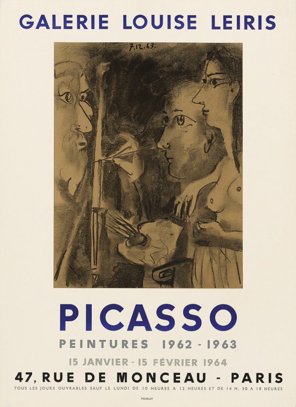 Picasso, Peintures 1962-1963, an original exhibition poster by Picasso at Galerie Louise Leiris, Paris, 1964