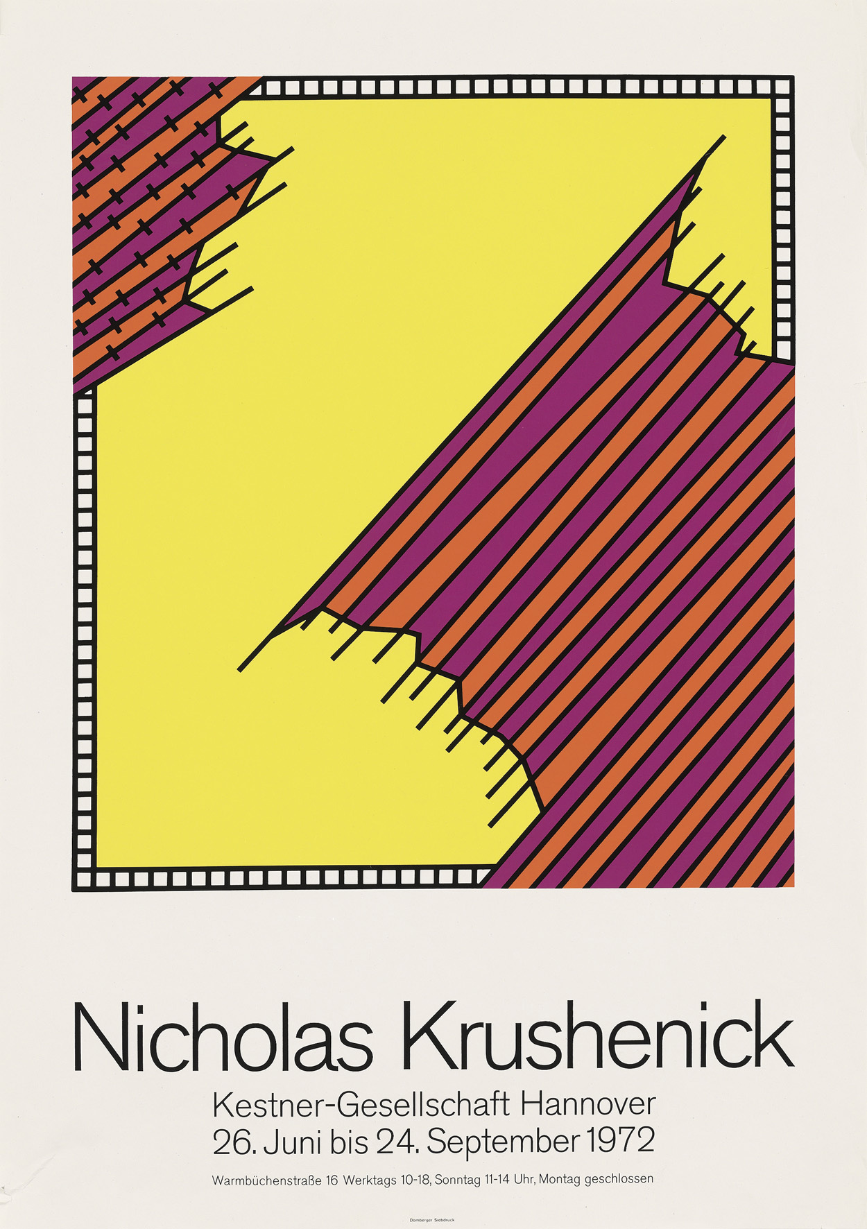 N.Krushenick 1972 original Nicholas Krushenick exhibition poster from 1972