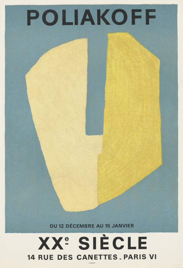 original Serge Poliakoff poster for exhibition in Paris