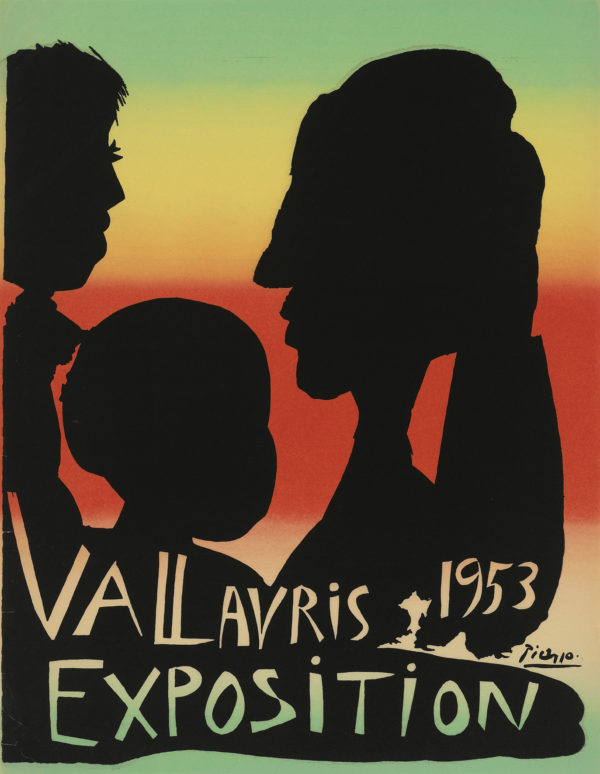 An original vintage poster designed by Pablo Picasso in linocut for a 1953 exhibition at Vallauris