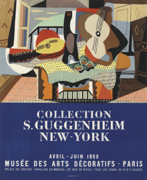 Guggenheim New York original poster featuring a cubist work by Picasso