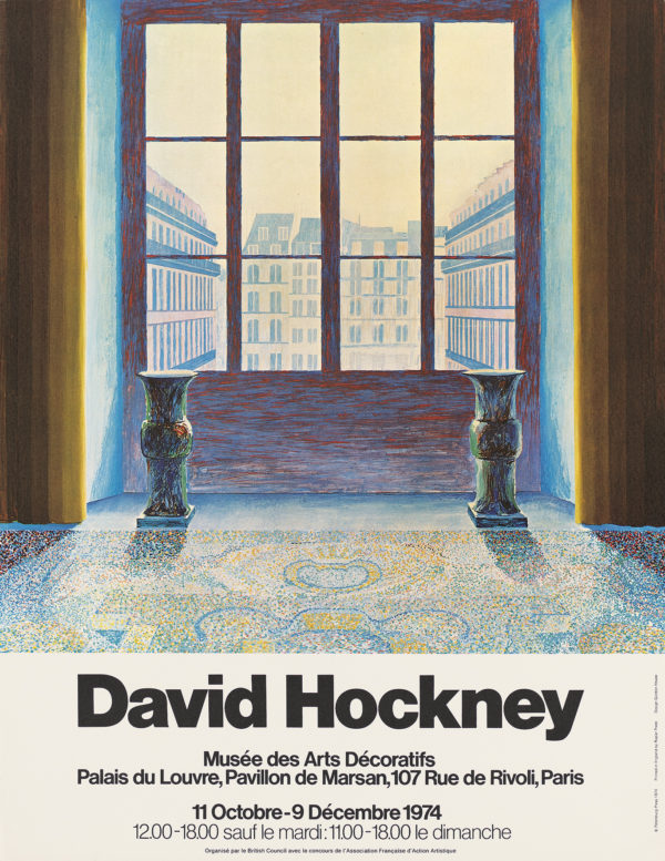David Hockney, Musee des Arts Decoratifs, Paris, 1974 original exhibition poster
