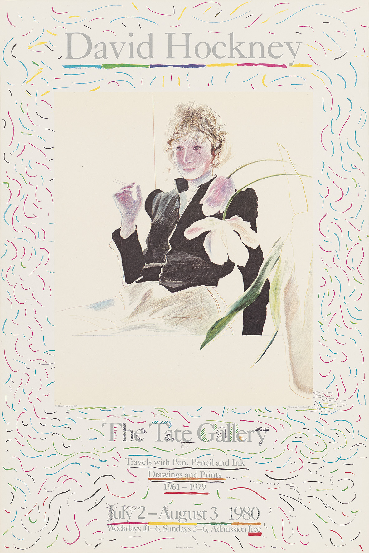 Hockney-The Tate Gallery David Hockney poster for The Tate Gallery, 1980. Featuring Celia Birtwell