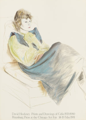 Original David Hockney exhibition posters featuring Celia Birtwell