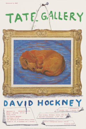 Tate Gallery exhibition poster by David Hockney featuring sleeping dog