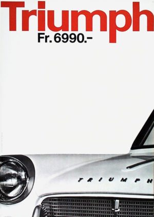 original Swiss Triumph car poster for sale