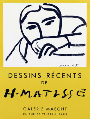 Original Henri Matisse lithographic exhibition poster for sale.