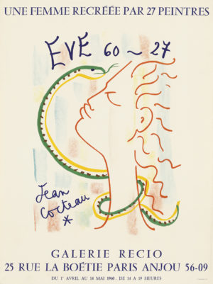 Eve by Jean Cocteau original exhibition poster for sale