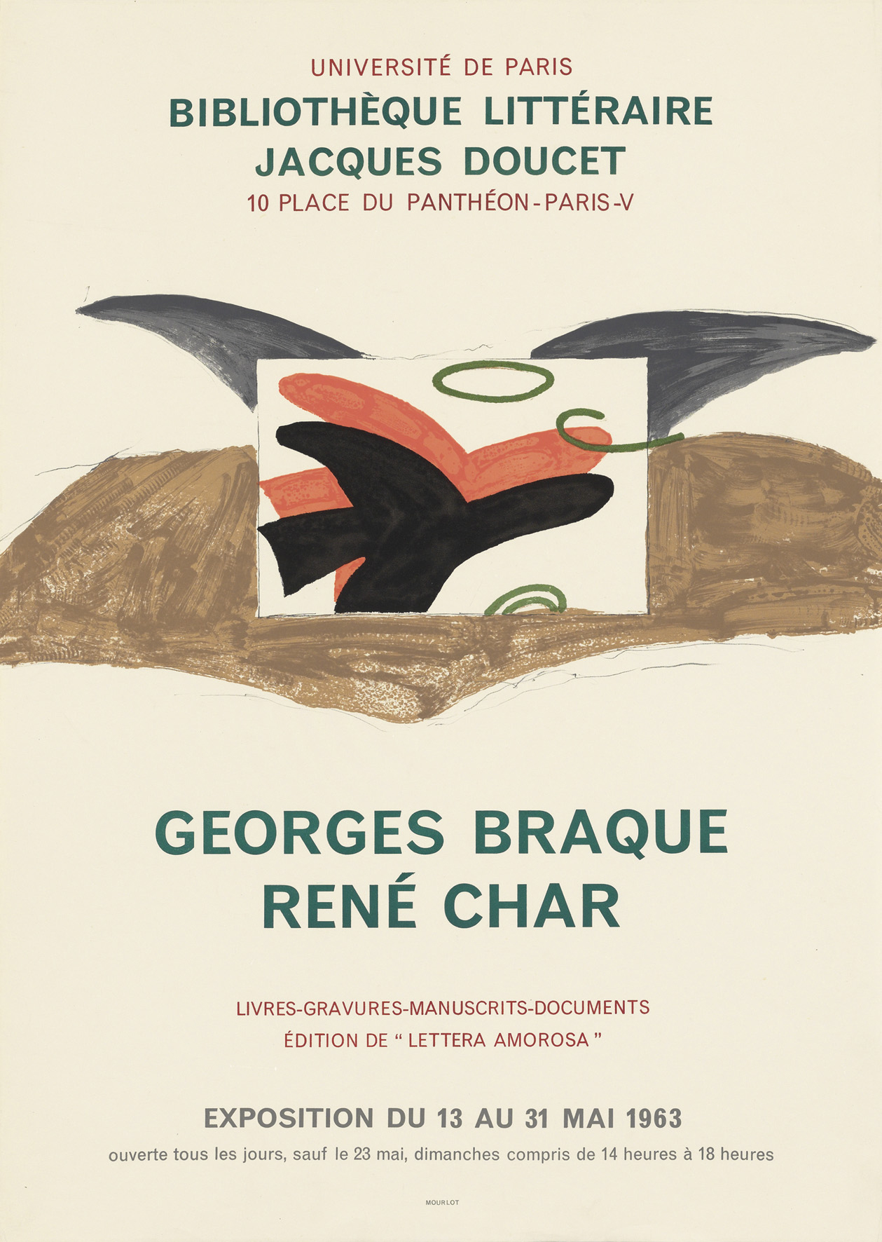 G.Braque-Rene Char Braque exhibition poster