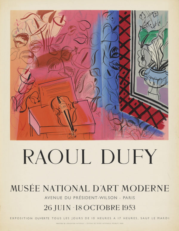Dufy, D'Art Moderne original exhibition poster, 1953, for sale