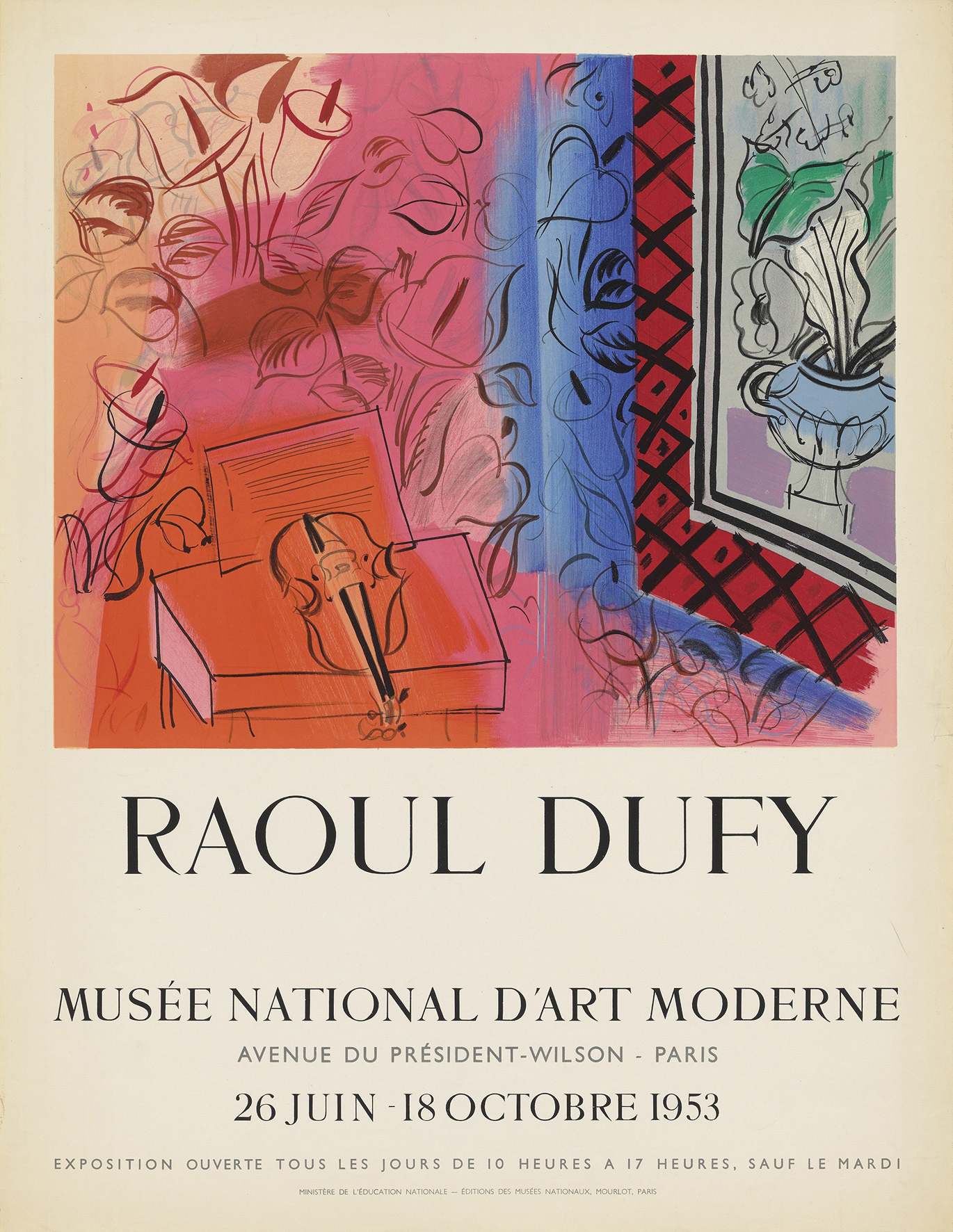 R.Dufy-D'Art Moderne Dufy, D'Art Moderne original exhibition poster, 1953, for sale