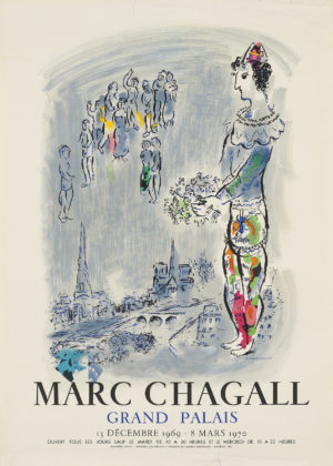 Marc Chagall, Grand Palais original vintage exhibition poster for sale