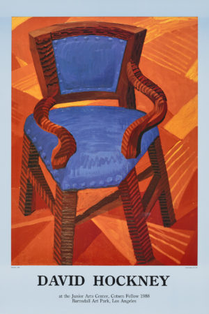 David Hockney poster, chair