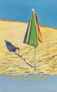 David Hockney exhibition oster featuring Beach Umbrella