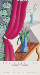 David Hockney LACMA Exhibition Poster featuring Magenta curtain