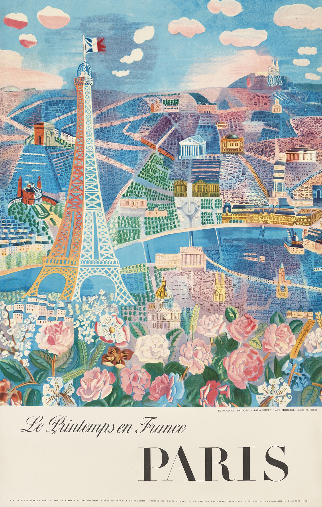 Paris by Dufy Vintage travel poster of Paris by Raoul Dufy