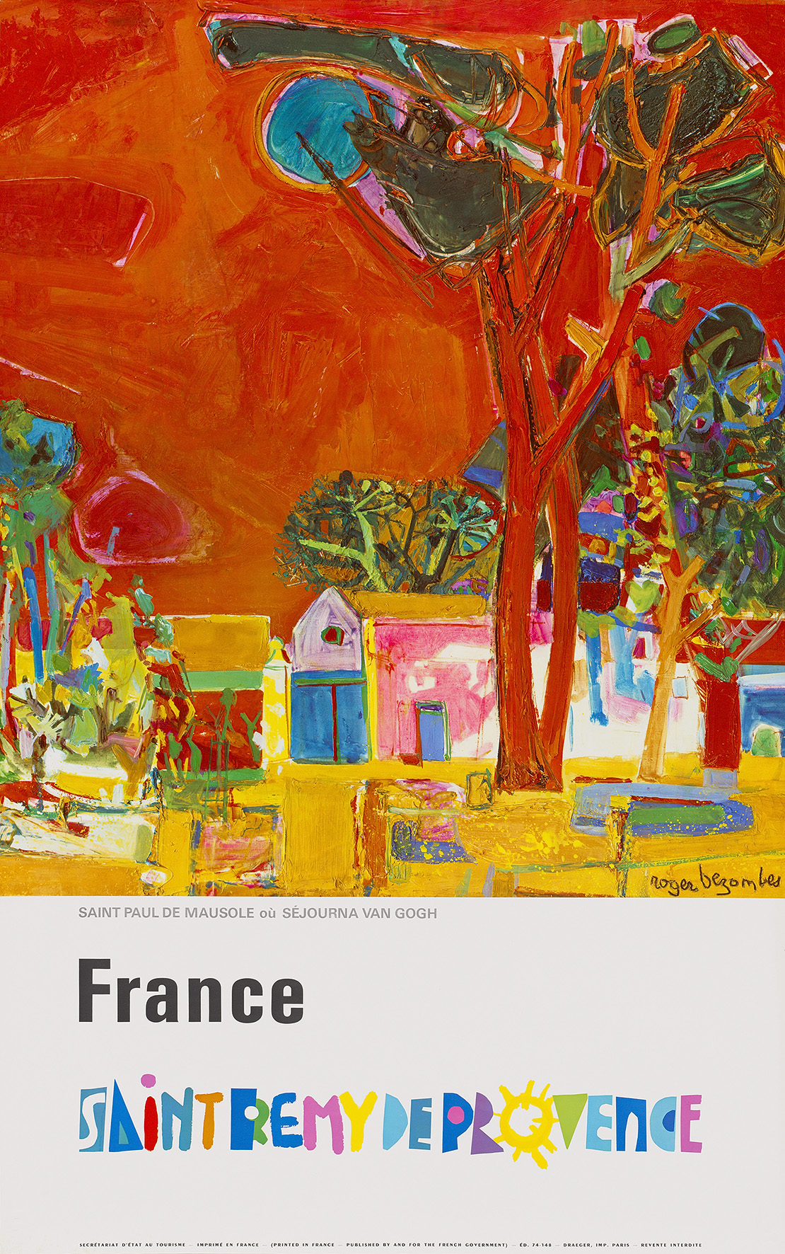 France-Saint Remy Travel poster of Saint Remy de Provence by Roger Bezombes