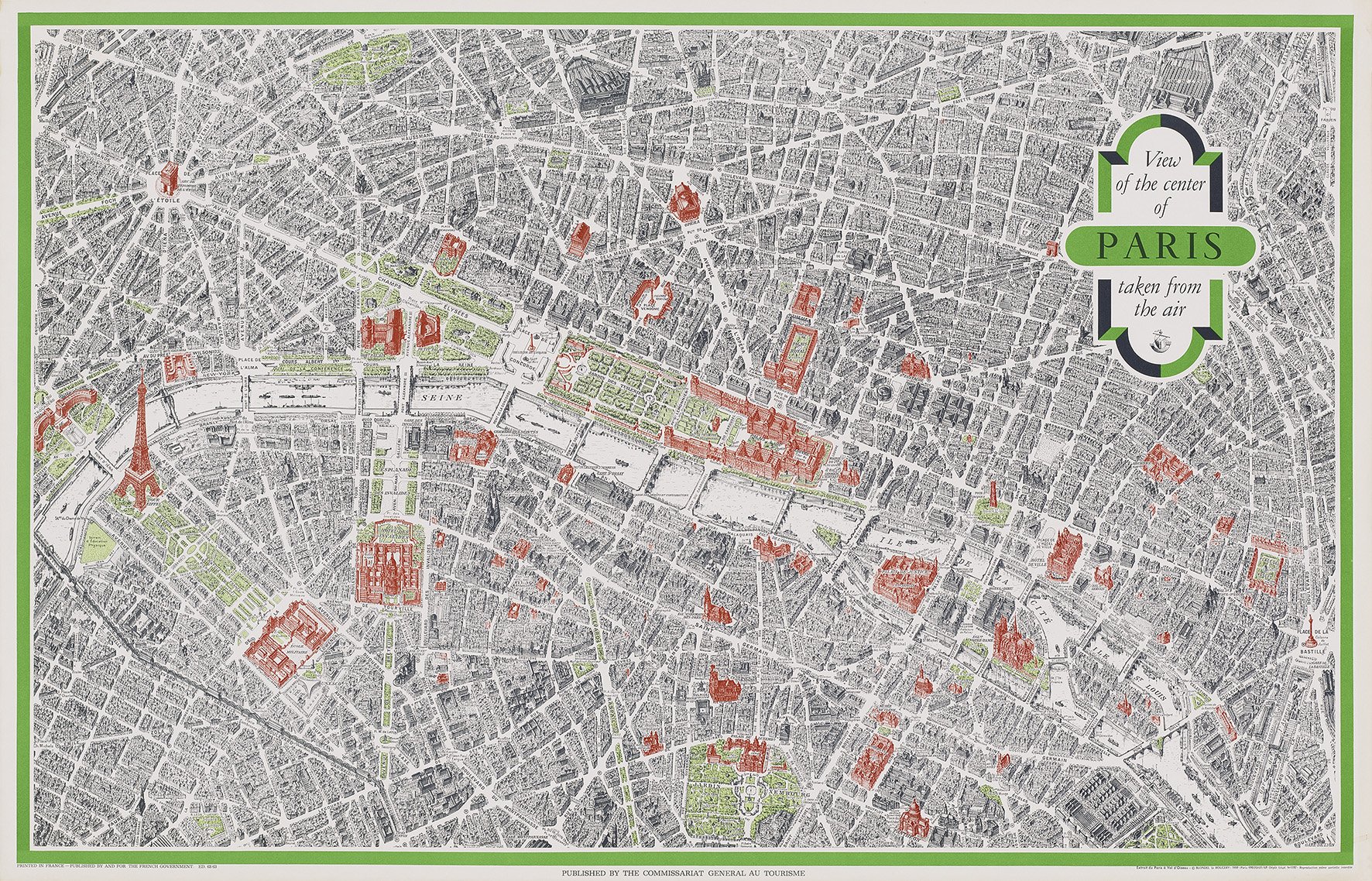 Paris from the air Paris from the Air original vintage poster