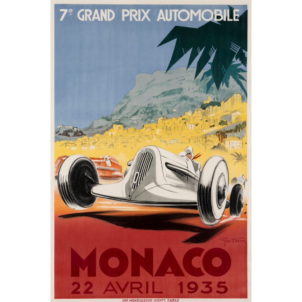 Moanco Grand Prix poster for auction by Geo Ham