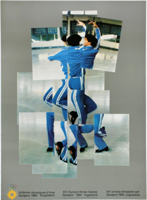 The Skater by Hockney 1984 Olympics poster