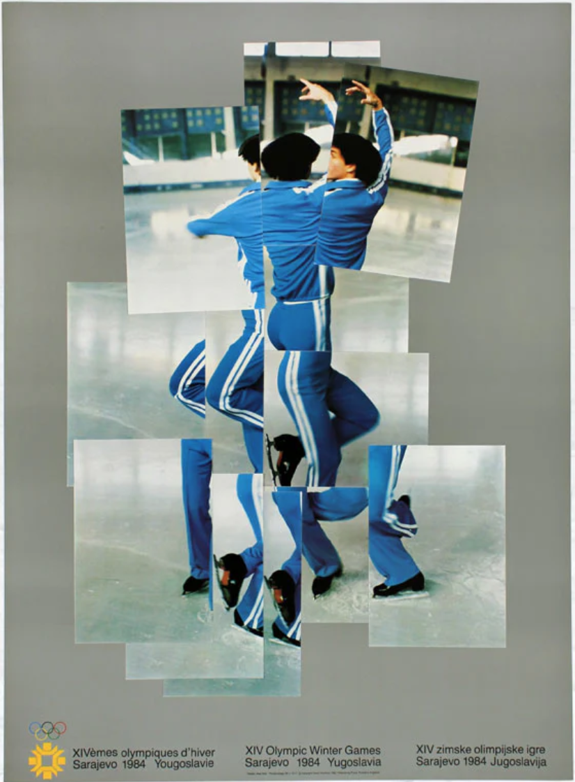 The Skater by Hockney 1984 Olympics poster The Skater by Hockney 1984 Olympics poster